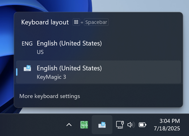 Windows System Tray Screenshot