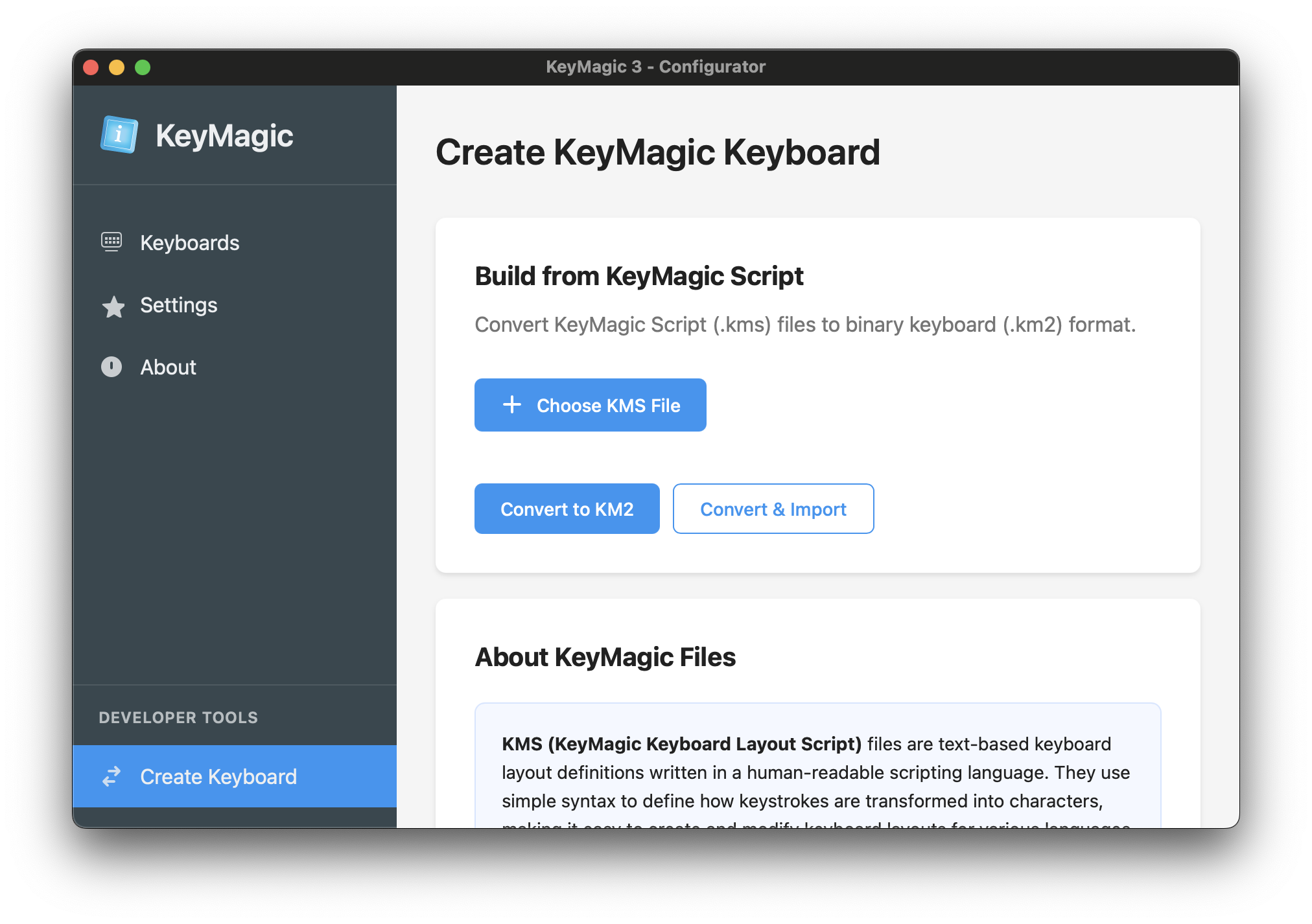 Create Keyboard Interface